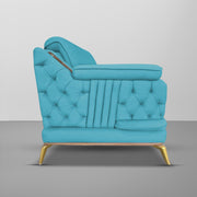 Falconar 3 Seater Sofa Set for Living Room (Turquise Fabric) Premium Fabric Sofa