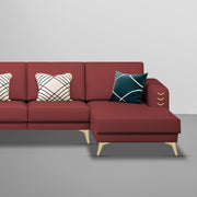 Falco RHS 6 Seater L Shape Sofa Set for Living Room (Maroon Fabric) Premium Fabric Sofa