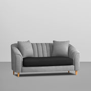 Doraldo 2 Seater Sofa Set for Living Room (Black Colour Fabric) Premium Fabric Sofa for Living Room