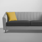 Casaliving Diego 3 Seater Sofa for Living Room (Black Grey Fabric) Premium Fabric Sofa