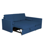 Megan RHS 4 Seater L Shaped Sofa Cum Bed for Living Room (Blue Fabric) Premium Fabric Sofa
