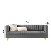 Jarvis 3 Seater Sofa Set for Living Room (Dark Grey Fabric) | Premium Fabric Sofa Set