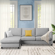 Hanery 4 Seater L Shape Sofa Set for Living Room | Colour - Grey