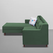 Lifestyle 4 Seater LHS L Shape Sofa Set for Living Room - (Green Fabric) Premium Fabric Sofa Set