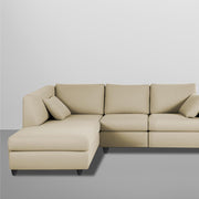 Dorian LHS 4 Seater L Shape Sofa Set for Living Room (Cream Fabric) Premium Fabric Sofa