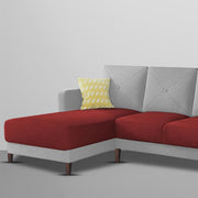 Swaloni LHS 6 Seater L Shape Sofa Set for Living Room (Maroon Grey) Premium Fabric Sofa