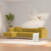Vesco LHS 6 Seater L Shape Sofa Set for Living Room (Yellow) Premium Fabric Sofa