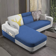 Amanda LHS 4 Seater L Shape,Sofa Set for Living Room (Blue Grey Fabric)