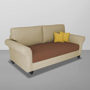 Casaliving Nelson 2 Seater Sofa Set for Living Room (Colour - Cream Brown) Premium Fabric Sofa