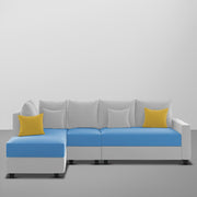 Inclair LHS 6 Seater L Shape Sofa Set for Living Room (Turquise Grey Fabric) Premium Fabric Sofa