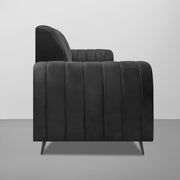 Brenti 3 Seater Sofa Set for Living Room (Cream Black Colour Fabric) Premium Fabric Sofa