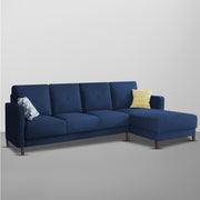 Swaloni RHS 6 Seater L Shape Sofa Set for Living Room (Blue) Premium Fabric Sofa