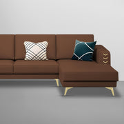 Falco RHS 4 Seater L Shape Sofa Set for Living Room (Brown Fabric) Premium Fabric Sofa