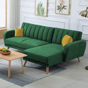 Rino RHS 4 Seater L Shape Sofa Set for Living Room (Green Fabric)