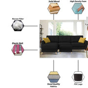 Lizel LHS 4 Seater L Shape Sofa Set with Center Table for Living Room (Brown Fabric) Premium Velvet Fabric Sofa