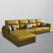 Morken LHS 6 Seater L Shape Sofa Set for Living Room (Yellow) Premium Fabric Sofa