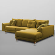 Viva RHS 6 Seater L Shape Sofa Set for Living Room (Yellow) Premium Fabric Sofa