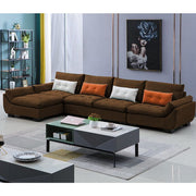 Abner 6 Seater L Shape Sofa for Living Room Color - Brown | Left Side Sofa.