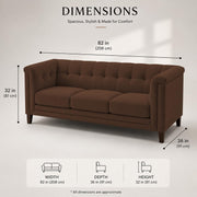 Casaliving Fento 3 Seater Sofa Set for Living Room, 3 Seater (Black) Colour Premium Velvet Fabric Sofa