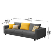 Minta 3 Seater Sofa Set for Living Room (Dark Grey Colour Fabric) Premium Fabric Sofa