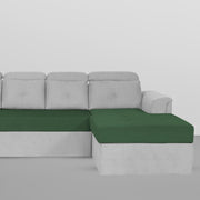 Elvi RHS 6 Seater L Shape Sofa Set for Living Room (Green Grey Fabric) Premium Fabric Sofa