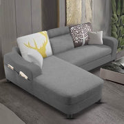 Amanda LHS 4 Seater L Shape,Sofa Set for Living Room (Grey Fabric)