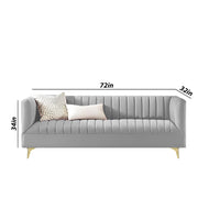 Jarvis 3 Seater Sofa Set for Living Room (Dark Grey Fabric) | Premium Fabric Sofa Set