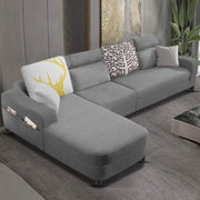 Amanda LHS 6 Seater L Shape,Sofa Set for Living Room (Grey Fabric)