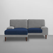 Latieo LHS 2 Seater Lounger L Shape Sofa Set for Living Room (Blue Grey) Premium Fabric Sofa