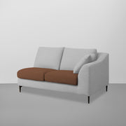 Cortina LHS 4 Seater L Shape Sofa Set for Living Room (Brown Grey Fabric) Premium Fabric Sofa