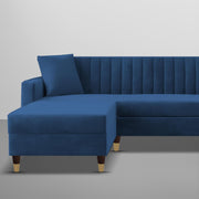 Casaliving Garcia L Shape Sofa Set for Living Room Premium Fabric Sofa (4 Seater LHS, Blue)