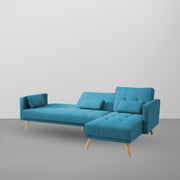 Convertible Futon RHS 4 Seater Sofa Cum Bed with Adjustable Backrest Sofa for Living Room (Blue Grey Colour) Premium Fabric Sofa