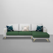 Falco RHS 4 Seater L Shape Sofa Set for Living Room (Green Grey Fabric) Premium Fabric Sofa