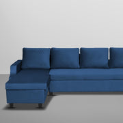 Asper LHS 6 Seater L Shape Sofa Set for Living Room (Blue Fabric) Premium Fabric Sofa