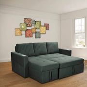Rogelio 4 Seater LHS L Shape Sofa Set for Living Room (Dark Grey Fabric)