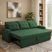 Treshta 3 Seater Pull-Out Premium Fabric Sofa Cum Bed Sofa Set for Living Room (Black Fabric Color) Premium Fabric Sofa Set for Living Room Sofa Cum Bed