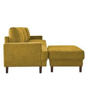 Oudrey 3 Seater Sofa Set with Center Table for Living Room (Yellow Colour) Premium Fabric Sofa