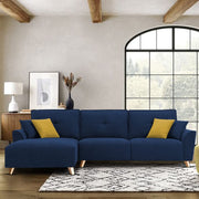 Antonio LHS 4 Seater L Shape Sofa Set for Living Room (Blue Premium Fabric)