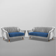 Casaliving Anyse 2 Seater Sofa Set for Living Room (Grey Colour Fabric) Premium Fabric Sofa