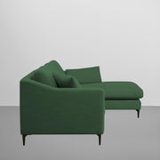 Cortina RHS 4 Seater L Shape Sofa Set for Living Room (Green Fabric) Premium Fabric Sofa