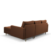 Ashton RHS 4 Seater L Shape Sofa Set with Center Table for Living Room (Brown Fabric) Premium Fabric Sofa