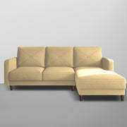 Swaloni RHS 4 Seater L Shape Sofa Set for Living Room (Cream) Premium Fabric Sofa