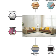 Minta 3+2 Seater Sofa Set for Living Room (Black Colour Fabric) Premium Fabric Sofa