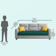 Evona 3 Seater Sofa Set for Living Room (Pine Grey Colour Fabric) Premium Fabric Sofa