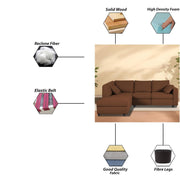 Dorian LHS 4 Seater L Shape Sofa Set for Living Room (Brown Fabric) Premium Fabric Sofa Set for Living Room