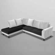 Casaliving Bradley LHS 4 Seater L Shape Sofa Set for Living Room (Black Grey Fabric) Premium Fabric Sofa