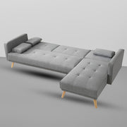 Convertible Futon RHS 4 Seater Sofa Cum Bed with Adjustable Backrest Sofa for Living Room (Blue Grey Colour) Premium Fabric Sofa