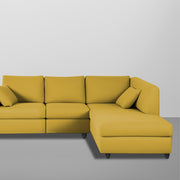 Dorian RHS 4 Seater L Shape Sofa Set for Living Room (Yellow Fabric) Premium Fabric Sofa