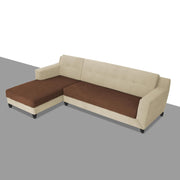 Fracher LHS 4 Seater L Shape Sofa Set for Living Room (Cream Brown Fabric) Premium Fabric Sofa