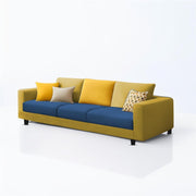 Minta 3 Seater Sofa Set for Living Room (Blue Yellow Colour Fabric) Premium Fabric Sofa